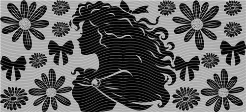 16oz black and white-B 107